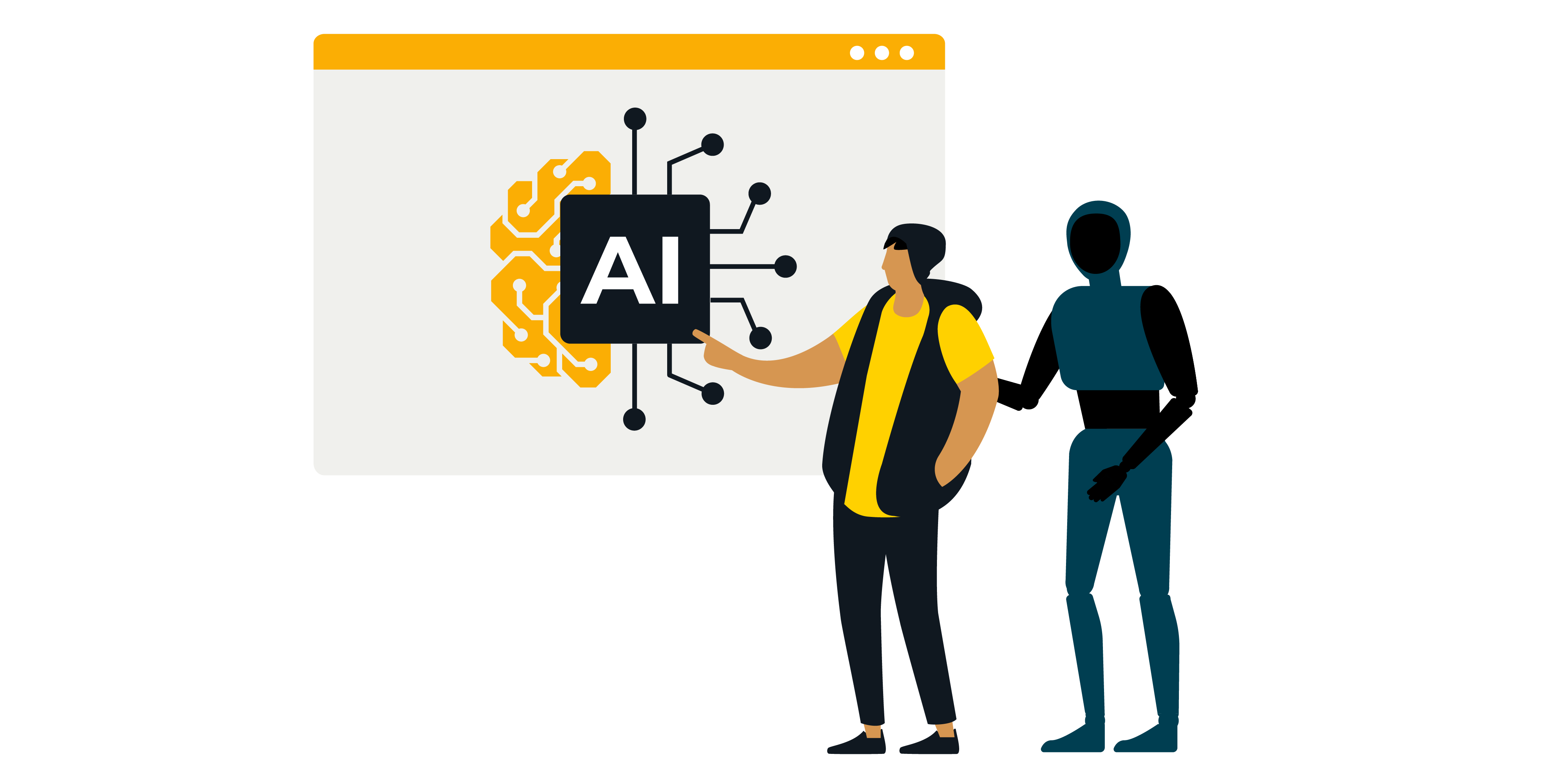 Robot and AI_White_2024_Illustration_Eficode