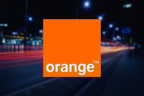 orange logo background